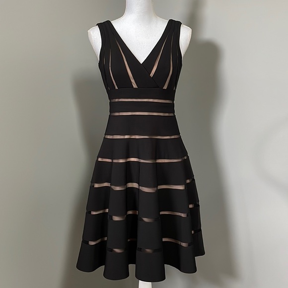 JS Collections Dresses & Skirts - J S COLLECTIONS OTTOMAN SLEEVELESS FIT & FLARE DRESS